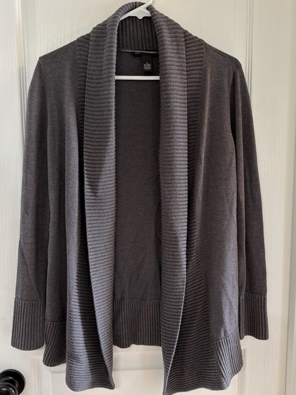 INC International Concepts Women's Shawl Collar Cardigan - Charcoal Gray